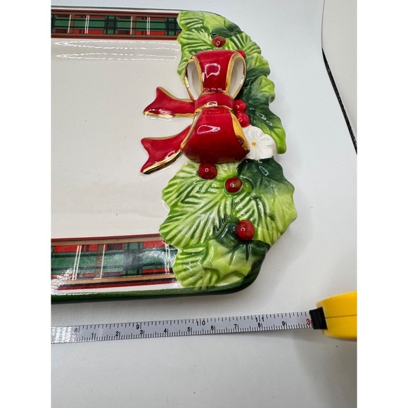 Spode Christmas Tree Ribbons Rectangular Platter Collectors Ceramic - Picture 8 of 8